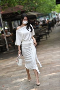 【精选街拍】Vol.3350 端庄白色连衣裙 [59P-1.36GB]